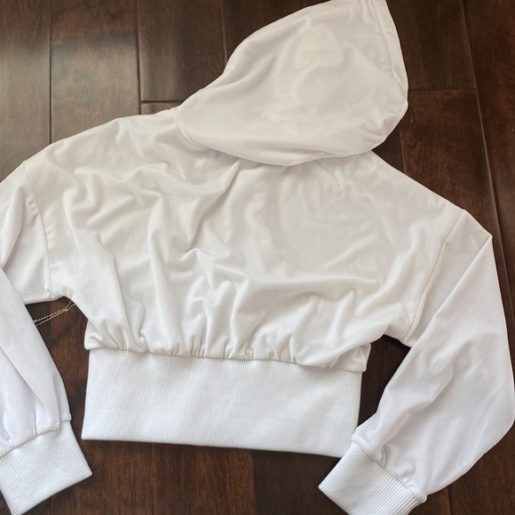Hello Kitty Velour White Cropped Full Zip Hoodie - Picture 6 of 6